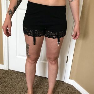 Silence & Noise Lace Edge Garter Shorts